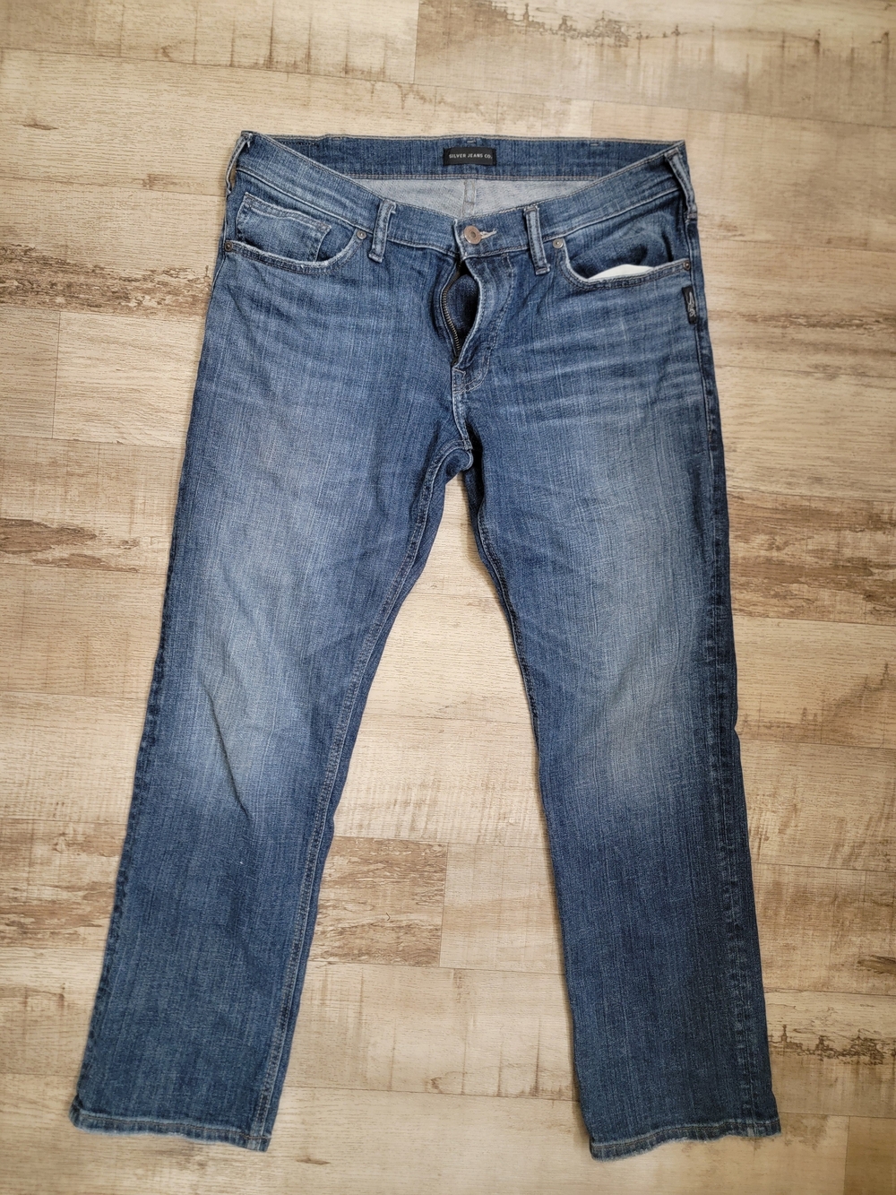 Silver Jeans  Washed Blue Straight Jeans